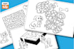 create dot to dot connect book maze and puzzle activity coloring pages