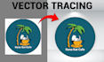 do manual vector tracing, convert to vector, redraw logo