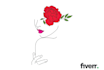 draw vector line art illustration, line drawing ,outline