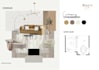 design mood board interior with shopping list