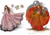 draw professional bridal lehga illustration