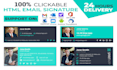 create custom clickable responsive html email signature