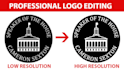 edit, recolor, change font, vectorize, make transparent png logo