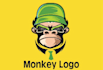 create a awesome amazing monkey logo with creative concept