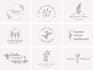 create hand drawn botanical boho logo designs