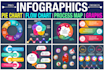 design infographics, pie chart, flow chart, graph and process map