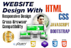 design website with html, css, js bootstrap, mysql and php