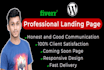 create a wordpress website, landing page, and responsive