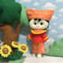 make a cute plush doll using felt fabric with beads eyes