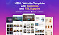 create HTML website template with bootstrap and rtl support