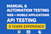 do full QA testing including API, web, and mobile automation