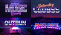 do 80s synthwave retro vintage style neon and chrome 3d logo
