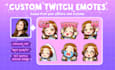 draw cute chibi emotes, animated, badges for your vtuber and twitch