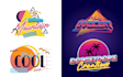 create 80s 90s logo typography