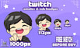 create bundle 12 custom cute chibi twitch emotes for your stream