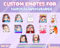 create custom cute chibi twitch emotes and sub badges