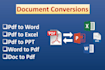 do conversion pdf to word, excel and PPT