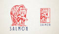 logo wild animal hunting in ructic style