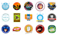 design badges for certifications, authorized rewards and achievements