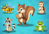 create cute cartoon animal and bird illustrations