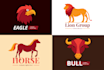 do creative birds, falcon, parrot and owl logo design