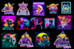 do illustration retrowave cyberpunk synthwave with my style