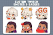draw kawaii chibi emotes and sub badges for twitch