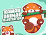 create cute animal illustrations for stickers or clip art