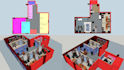 create a 3d model including exterior and interior sketchup