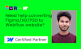 create custom webflow landing page or webflow website