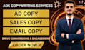 do impressive sales email copywriting and write facebook ad copy