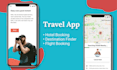 develop travel app with destination finder, hotel and flight booking options