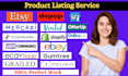 do upload product listing, cross listing on etsy, depop, vinted, poshmark store