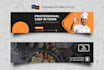 design a professional linkedin banner, cover, and header