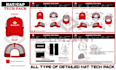 design custom hats and caps with tech pack and mockups