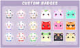 create cute custom  twitch sub badges or bit badges