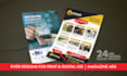 design print ad, magazine ad, newspaper ad, one pager, flyer or poster