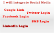 integrate facebook, google, twitter login and signup