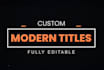 create a video text animation kinetic typography titles and reels after effects