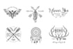do boho and botanical hand drawn logo design