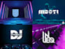 do typography dj logo and music band monogram initial text design