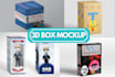 design digital product 3d box mockup subscription box, mailer box, software box