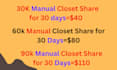poshmark share your closet as a VA