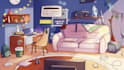 create 2d cartoon, game, video background illustration