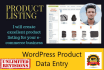 do wordpress data entry and woocommerce product listing