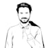 draw black and white line art portrait