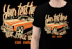 draw vintage car illustration for t shirt design