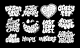 do unique bubble hand lettering custom shape for logo, print