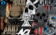 do professional skull flag military army t shirt