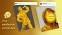 draw unique realistic digital gold portrait painting